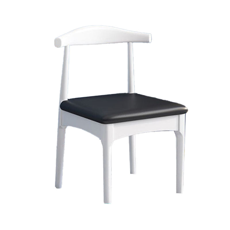 Rubberwood Modern Dining Chair Matte Finish Open Back Side Chair