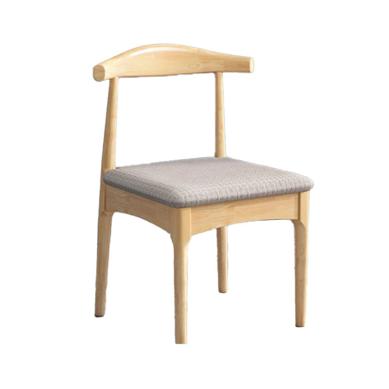 Rubberwood Modern Dining Chair Matte Finish Open Back Side Chair