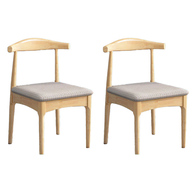 Rubberwood Modern Dining Chair Matte Finish Open Back Side Chair