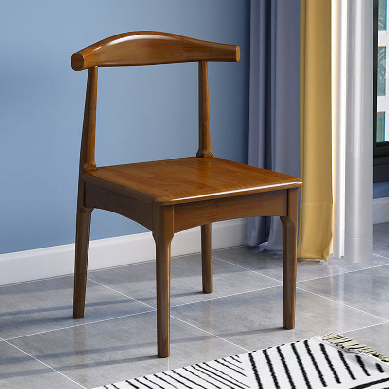 Rubberwood Modern Dining Chair Matte Finish Open Back Side Chair