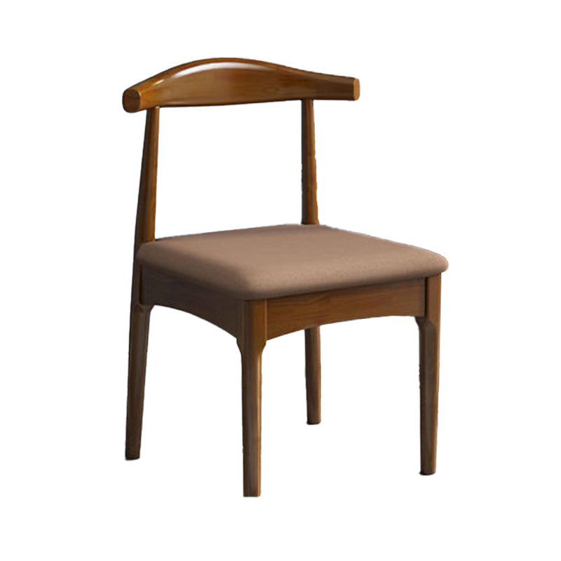 Rubberwood Modern Dining Chair Matte Finish Open Back Side Chair