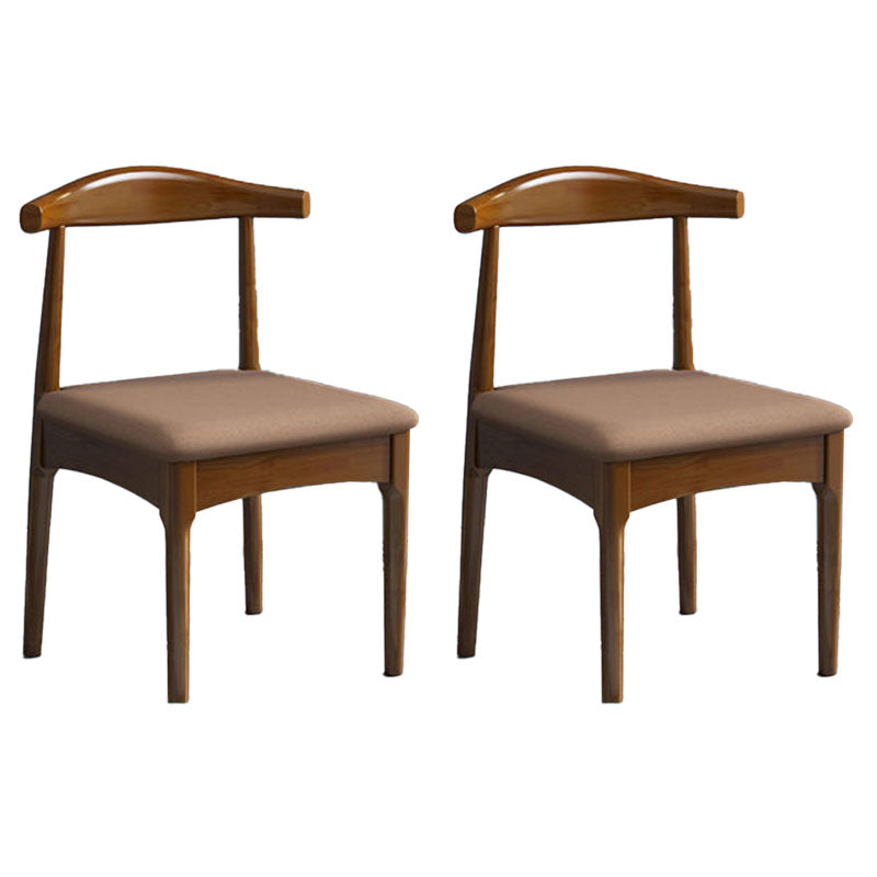 Rubberwood Modern Dining Chair Matte Finish Open Back Side Chair