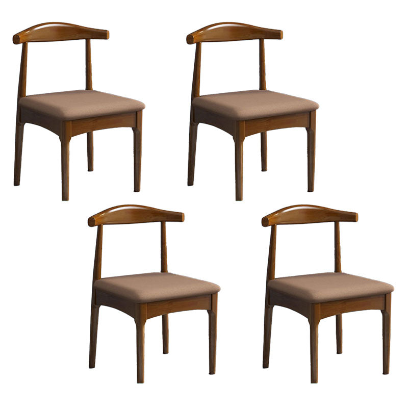 Rubberwood Modern Dining Chair Matte Finish Open Back Side Chair