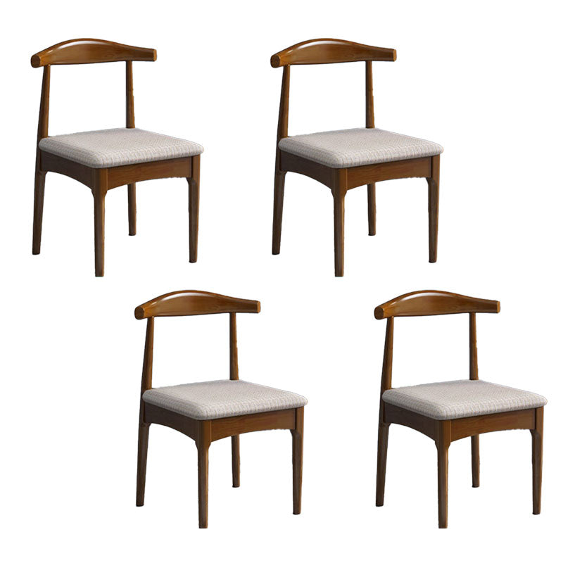 Rubberwood Modern Dining Chair Matte Finish Open Back Side Chair