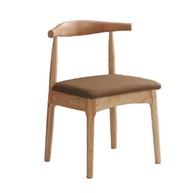 Rubberwood Modern Dining Chair Matte Finish Open Back Side Chair