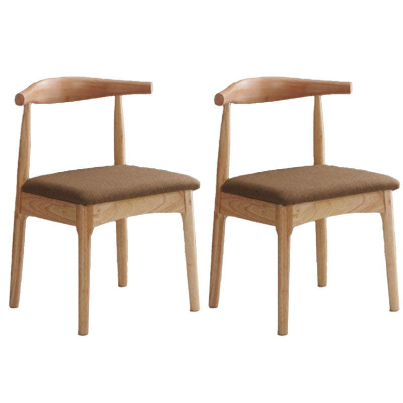 Rubberwood Modern Dining Chair Matte Finish Open Back Side Chair