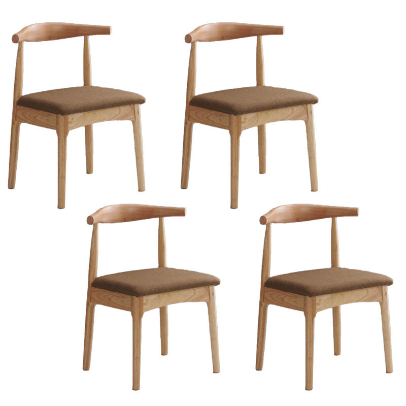 Rubberwood Modern Dining Chair Matte Finish Open Back Side Chair