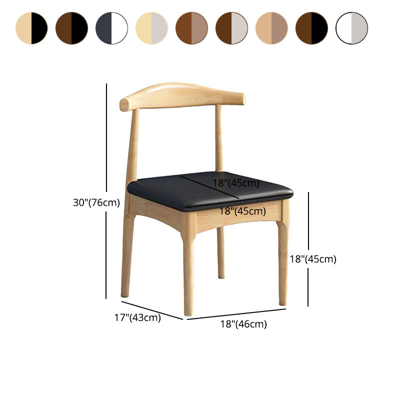 Rubberwood Modern Dining Chair Matte Finish Open Back Side Chair