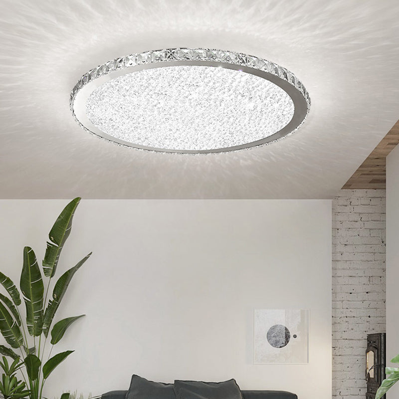 1 Light Circle Ceiling Lamp Modern Style Crystal Ceiling Lighting for Living Room