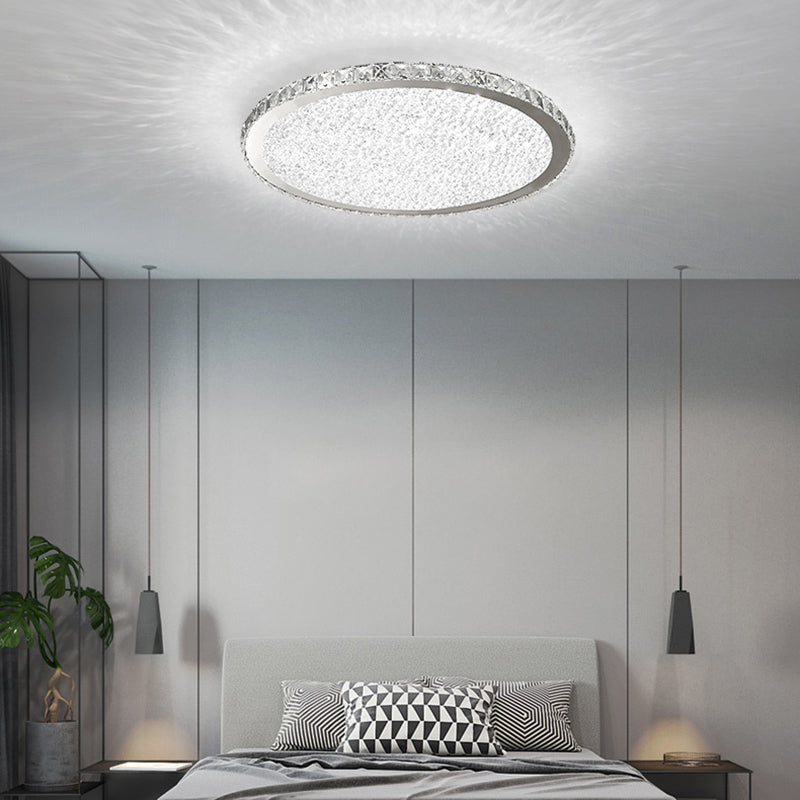 1 Light Circle Ceiling Lamp Modern Style Crystal Ceiling Lighting for Living Room