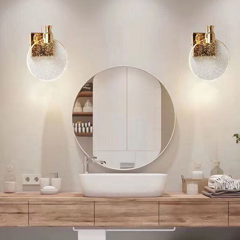 Contemporary Style Round Vanity Lighting Ideas Metal 1 Light Vanity Sconce