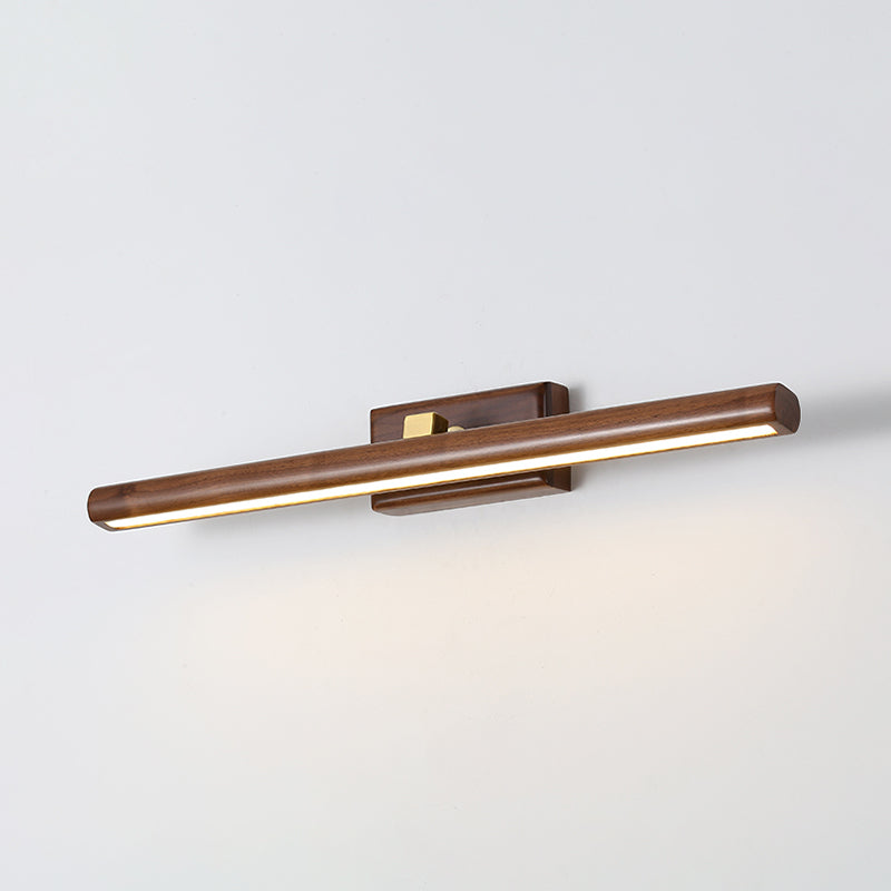 Metal Linear Shape Mirror Wall Light Modern 1 Light Mirror Wall Mount Light in Brown