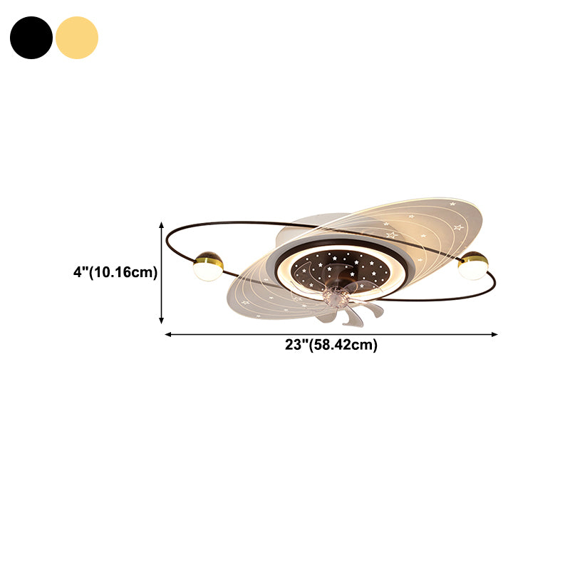 Modern Style Geometry Ceiling Fan Lamps Metal 3 Light Ceiling Fan Lighting for Bedroom