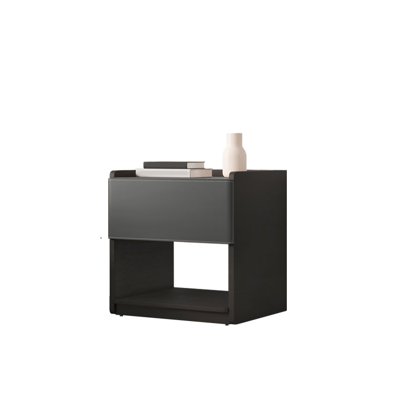 20" Tall 1 - Drawer Nightstand Modern Faux Leather Nightstand