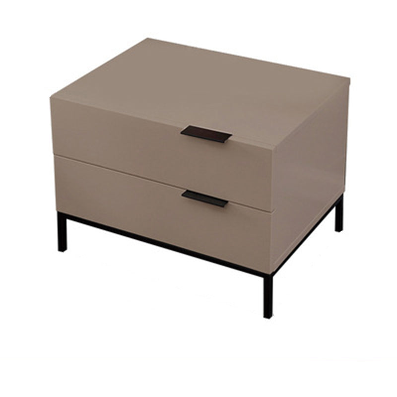 Square Metal with Multi-color Choice Wood Countertop Nightstand