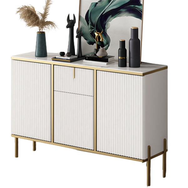 Glam Style Buffet Sideboard Sintered Stone Top Server with Door and Drawer