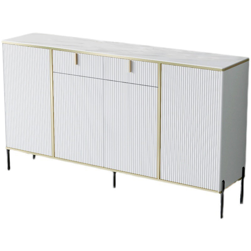 Glam Style Buffet Sideboard Sintered Stone Top Server with Door and Drawer