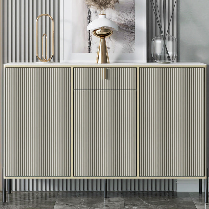 Glam Style Buffet Sideboard Sintered Stone Top Server with Door and Drawer