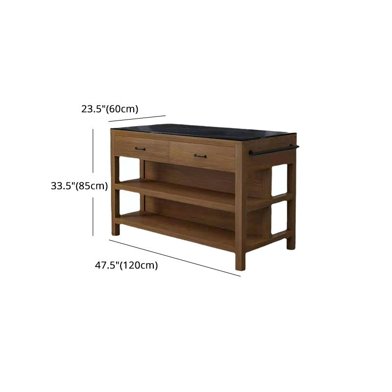 33.46"H Sideboard Contemporary Style Solid Wood Dining Server with 2 Drawers