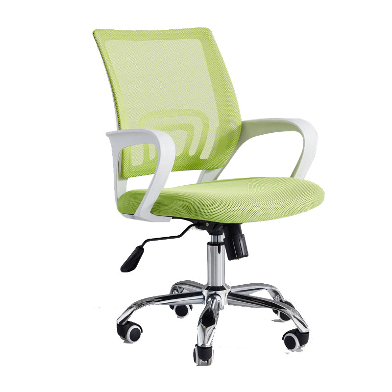 Ergonomic Mesh Desk Chair Contemporary Fixed Arms Chair with Wheels