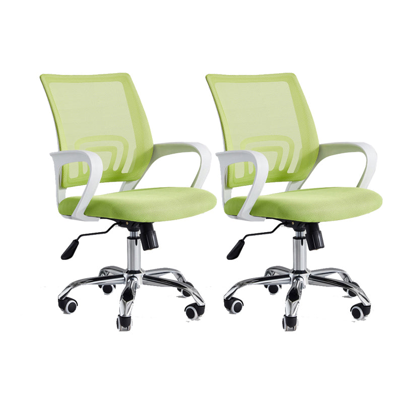 Ergonomic Mesh Desk Chair Contemporary Fixed Arms Chair with Wheels