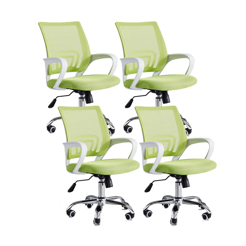 Ergonomic Mesh Desk Chair Contemporary Fixed Arms Chair with Wheels