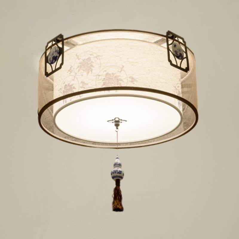 Modern Fabric Flush Mount Ceiling Light Simple Flush Mount Light Fixture