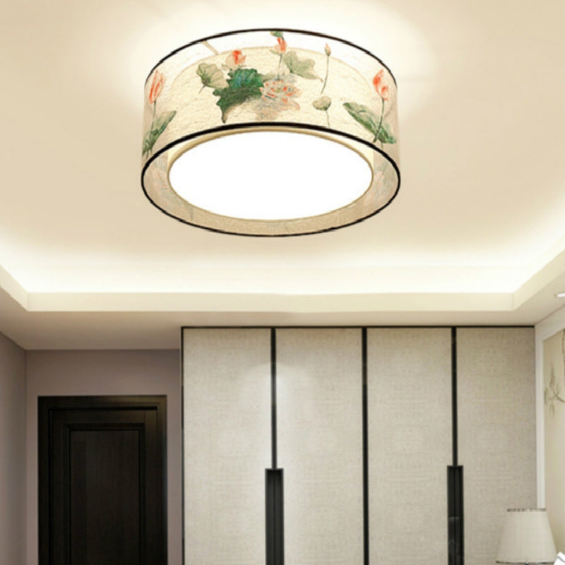 Modern Fabric Flush Mount Ceiling Light Simple Flush Mount Light Fixture