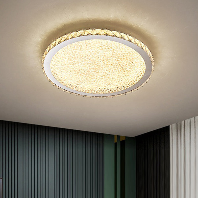 1 Light Circle Ceiling Lamp Modern Style Crystal Ceiling Lighting for Living Room