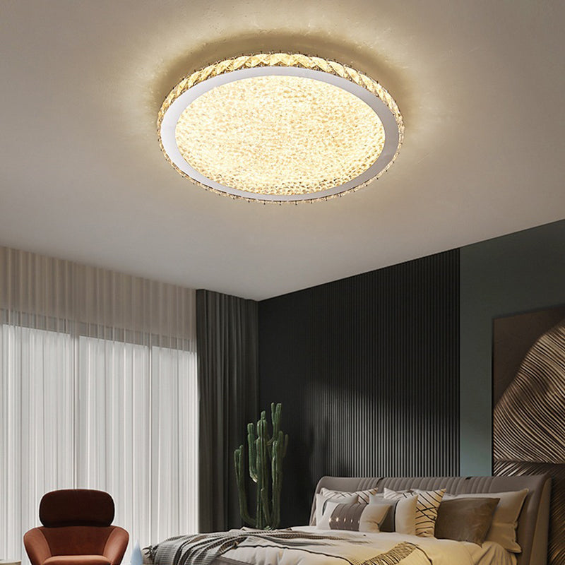 1 Light Circle Ceiling Lamp Modern Style Crystal Ceiling Lighting for Living Room