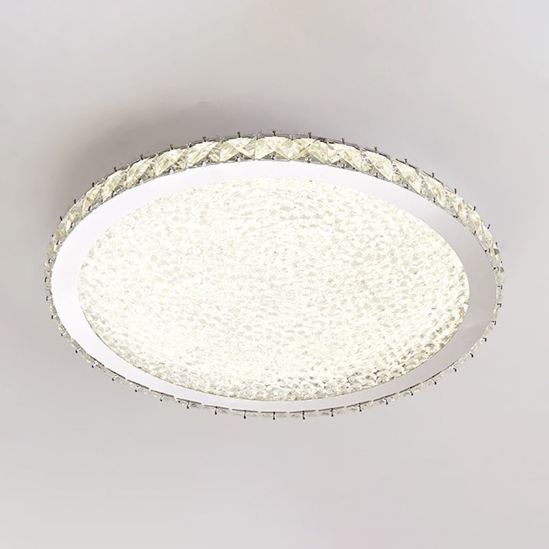 1 Light Circle Ceiling Lamp Modern Style Crystal Ceiling Lighting for Living Room