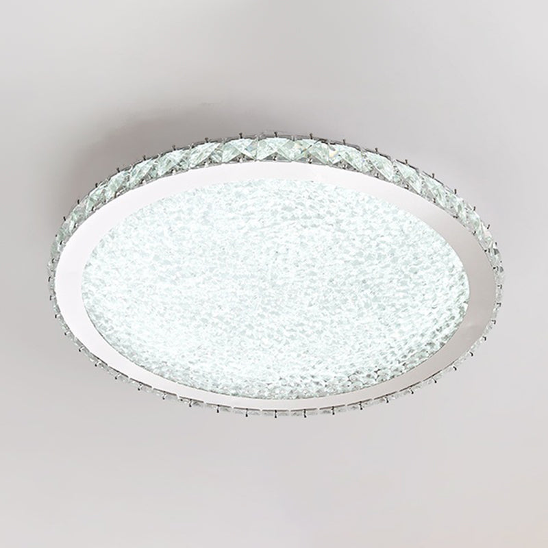 1 Light Circle Ceiling Lamp Modern Style Crystal Ceiling Lighting for Living Room