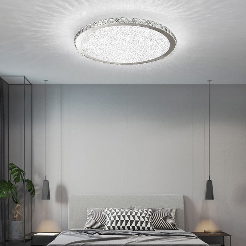 1 Light Circle Ceiling Lamp Modern Style Crystal Ceiling Lighting for Living Room