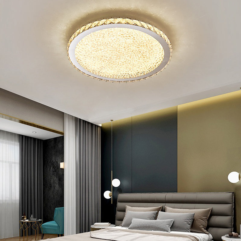 1 Light Circle Ceiling Lamp Modern Style Crystal Ceiling Lighting for Living Room