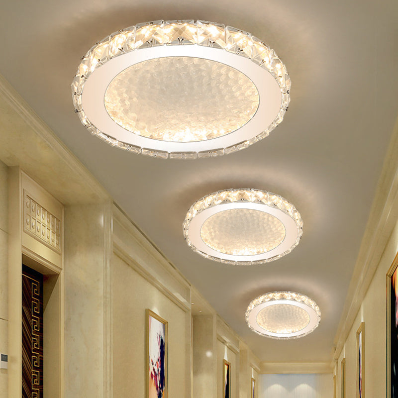 1 Light Circle Ceiling Lamp Modern Style Crystal Ceiling Lighting for Living Room