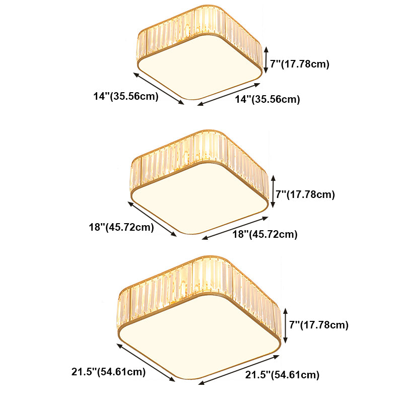 Crystal Geometric Flush Mount Lights Modern Style Multi Lights Flush Mount Fixture