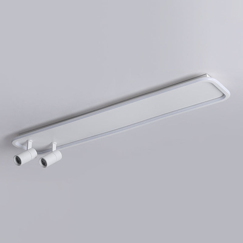 Modern Style Rectangle Ceiling Fixtures Metal 3 Light Ceiling Mounted Lights in White