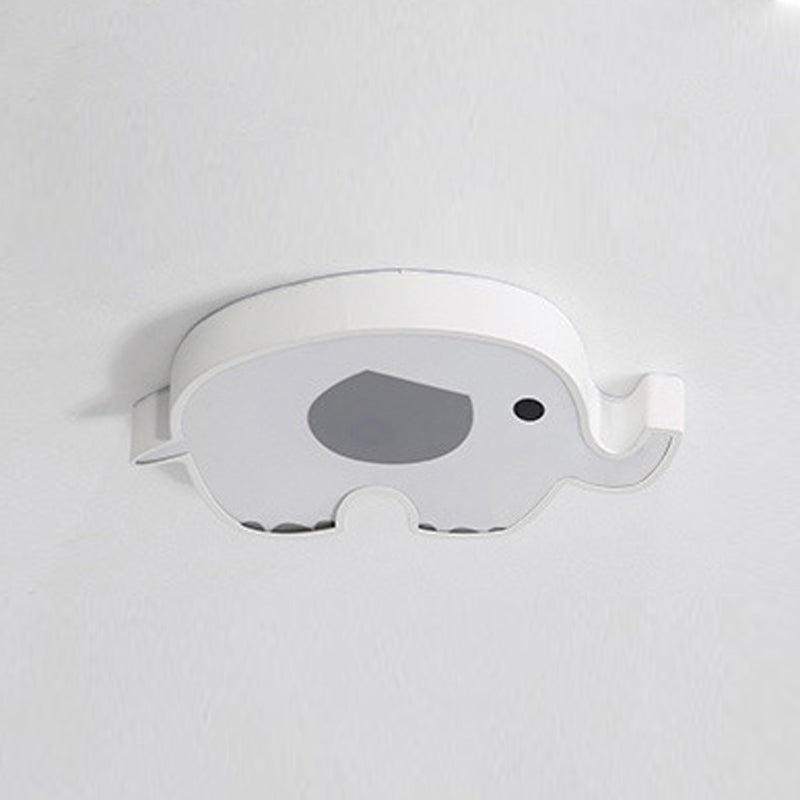 Cartoon Animal Flush Ceiling Light Children's Bedroom LED Flush Mount Light Fixture