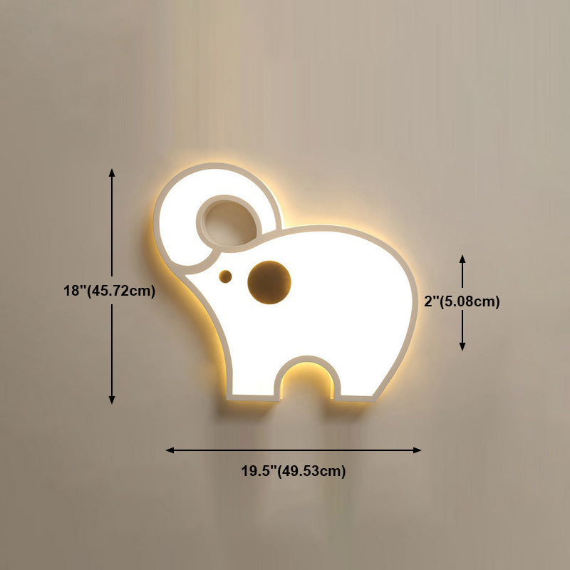 Cartoon Animal Flush Ceiling Light Children's Bedroom LED Flush Mount Light Fixture