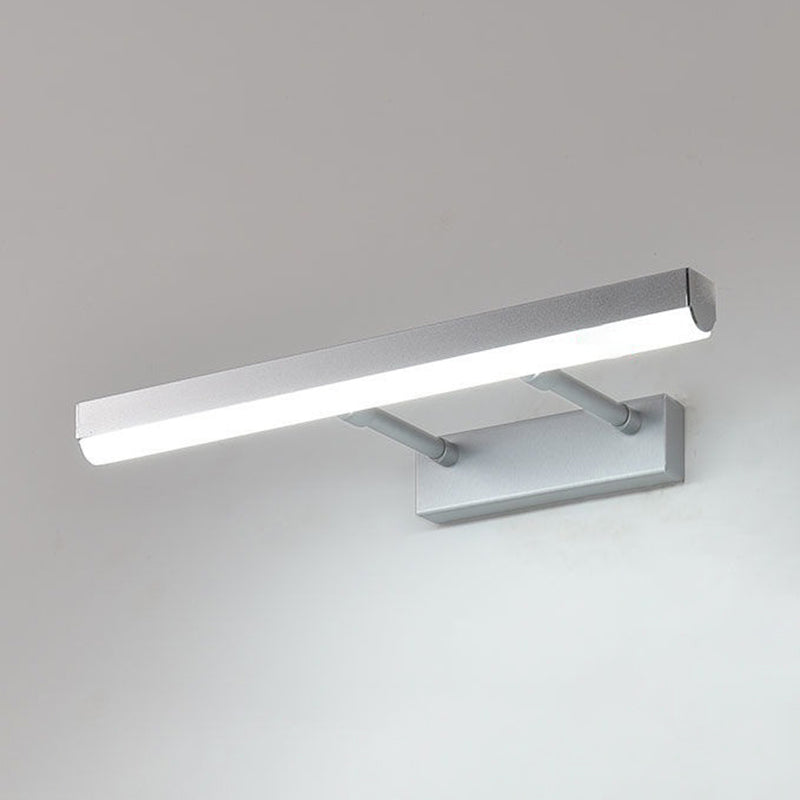 Modern Style Linear Wall Light Fixture Metal 1 Light LED Mirror Light for Bathroom