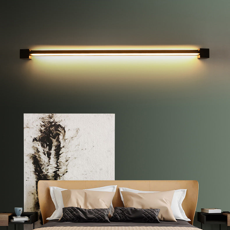 Metal Linear Shape Mirror Wall Light Modern Style 1 Light Mirror Wall Light Sconces