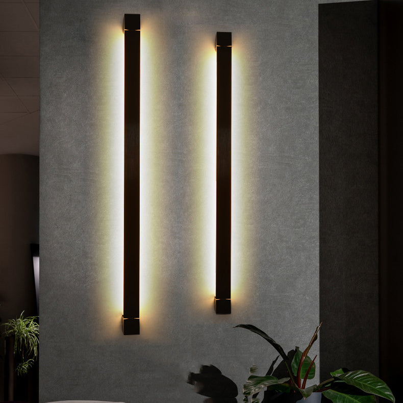 Metal Linear Shape Mirror Wall Light Modern Style 1 Light Mirror Wall Light Sconces