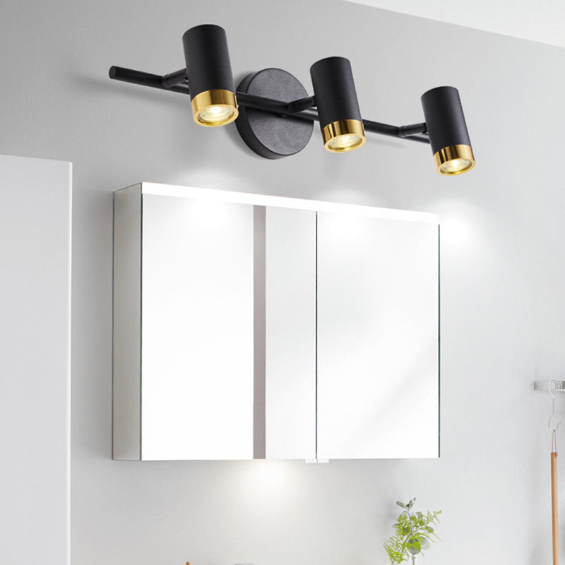 Metal Half Cylinder Mirror Wall Light Modern Multi Lights Mirror Wall Mount Light