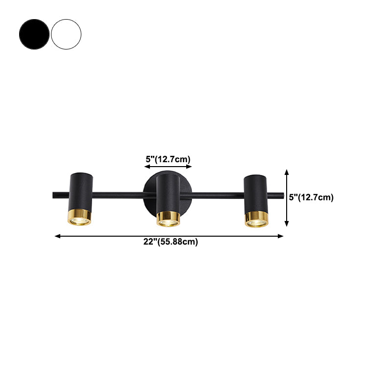 Metal Half Cylinder Mirror Wall Light Modern Multi Lights Mirror Wall Mount Light