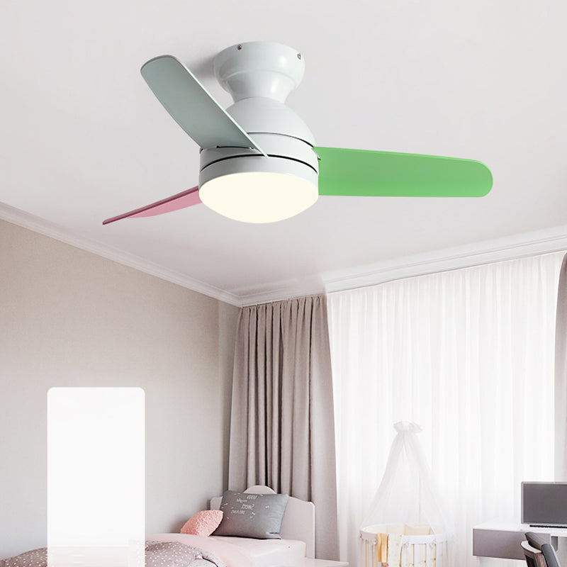 1-Light Ceiling Fan Lighting Modern Style Metal Ceiling Fan Lighting for Living Room