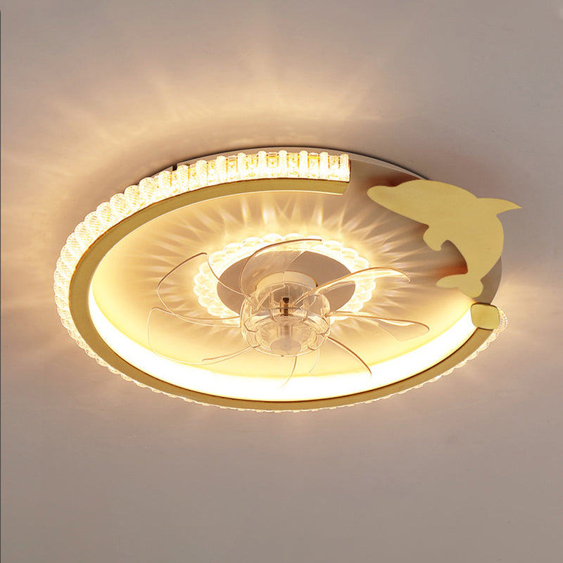 Modern Style Unique Shape Ceiling Fan Lamps Metal Ceiling Fan Lighting for Bedroom