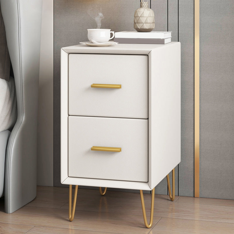 Wooden Nightstand 18.5"/19.2"' Tall 2 - Drawer Nightstand in White / Blue / Grey