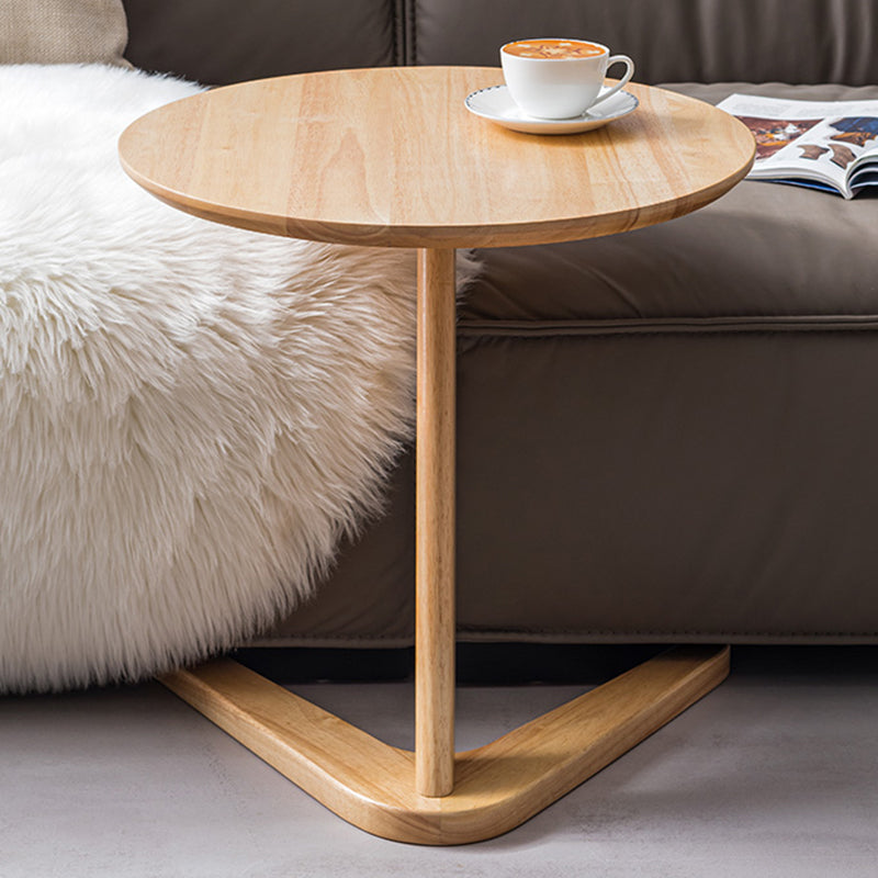 62CM Tall Solid Oak Side Table Round C Side Table for Living Room