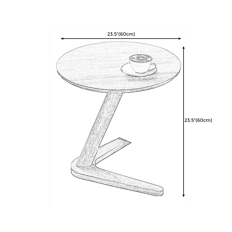 62CM Tall Solid Oak Side Table Round C Side Table for Living Room