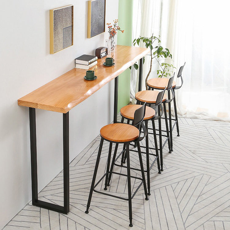 Rectangle Bar Dining Table Contemporary Bar Table with Black Sled Base